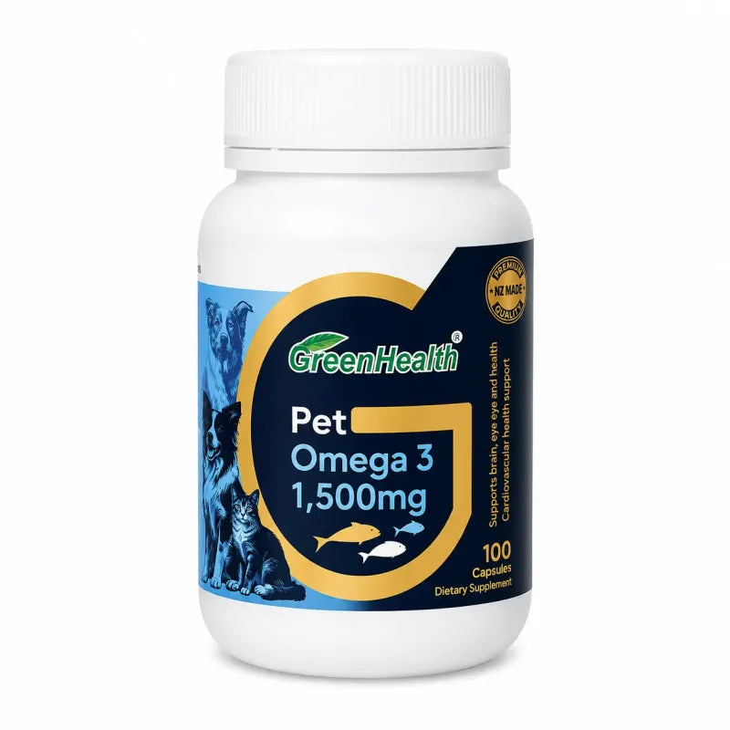 Pet Omega 3 1500mg x 100 Capsules – bottle front view