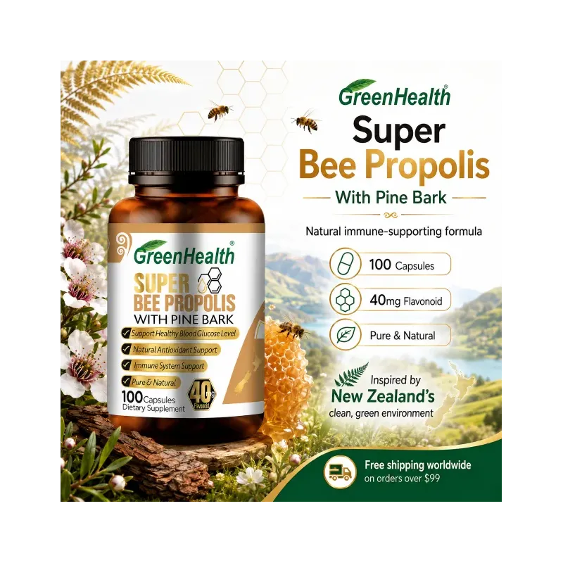 Bee Propolis 2600mg x 100 Capsules – product benefits and ingredients graphic