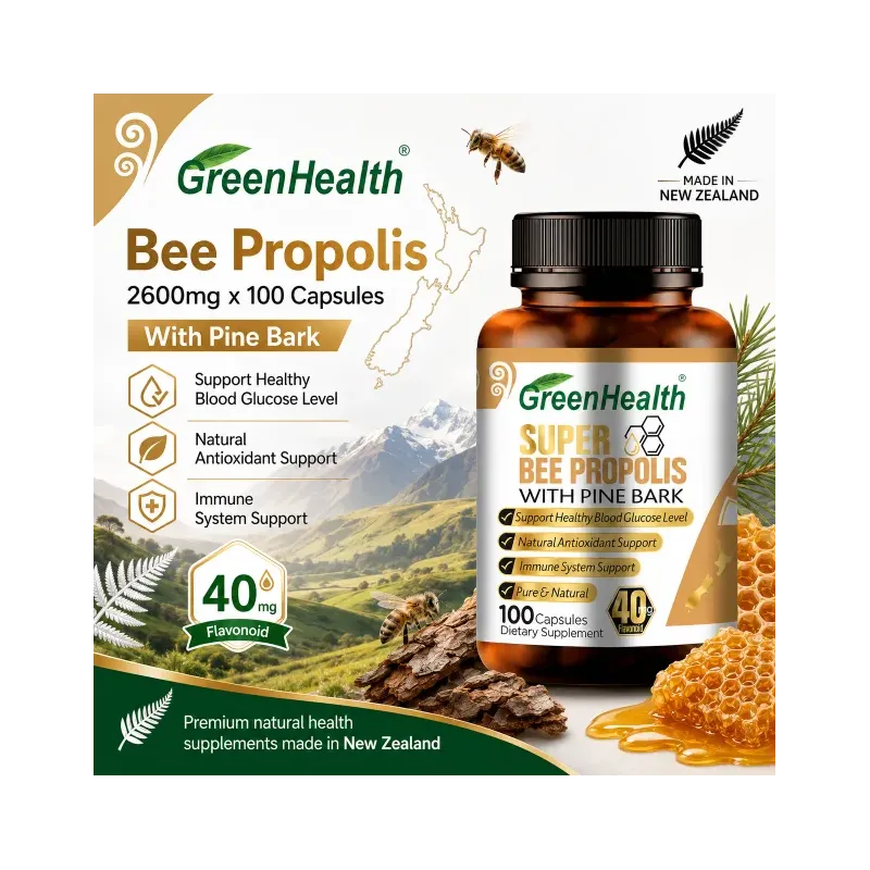 Bee Propolis 2600mg x 100 Capsules – bottle with capsules displayed