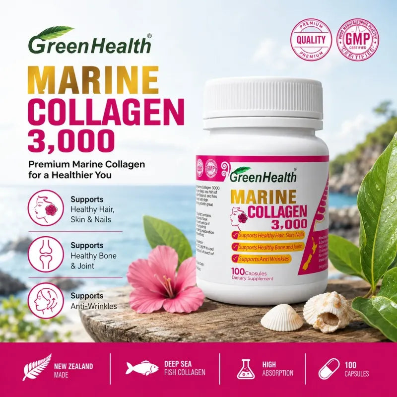 Marine Collagen 3000mg x 100 vege capsules – product packaging and label detail