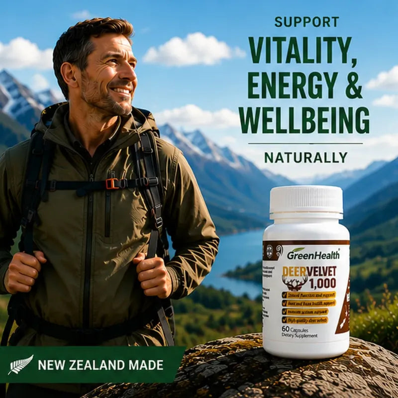 Deer Velvet 1000mg 60 Capsules – back label and ingredients panel