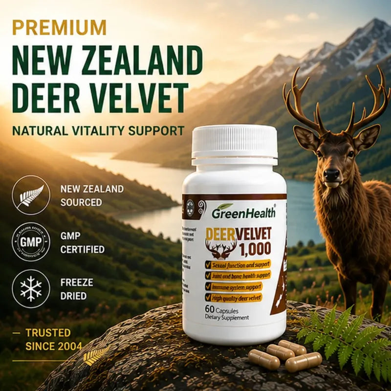 Deer Velvet 1000mg 60 Capsules – product packaging and label detail