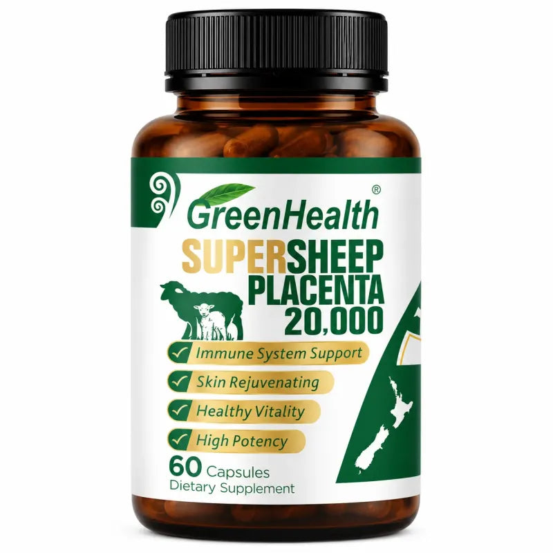 Sheep Placenta 20000mg 60 Capsules – bottle front view