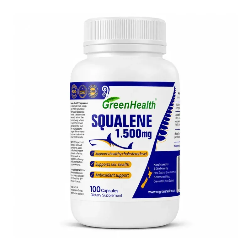 Squalene 1500mg x 100 Capsules – product packaging and label detail