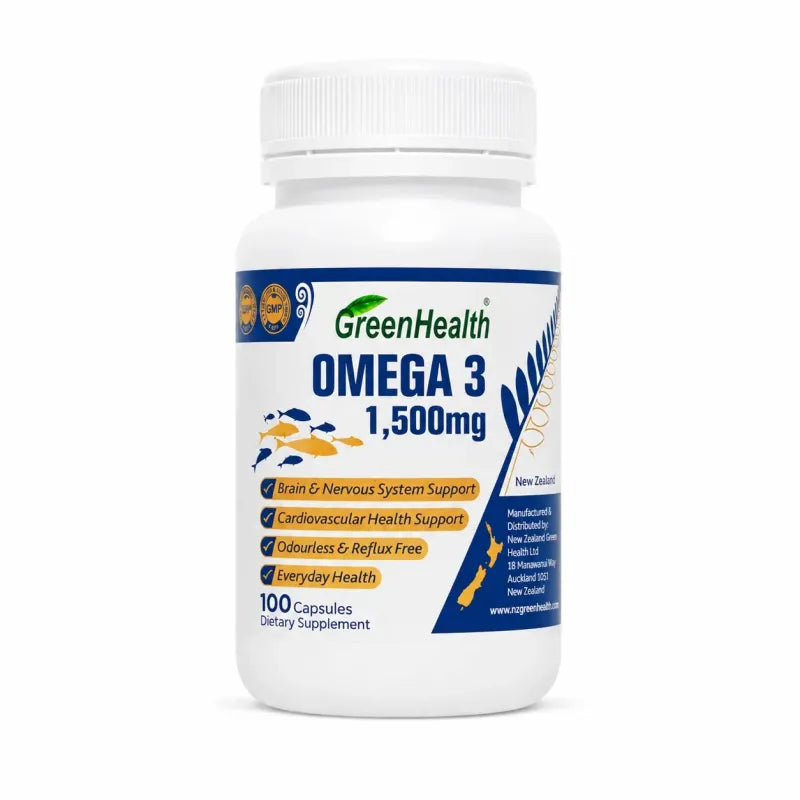 Omega 3 1500mg x 100 Capsules – bottle front view